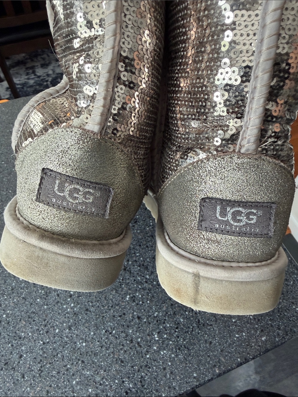 UGG Sequin Short Winter Boots - Sparkling Silver - Picture 5 of 8
